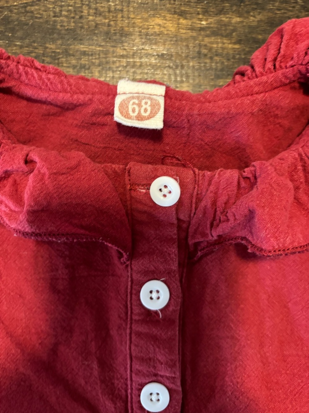 SHEIN Red Ruffle Button-Front Girls Top - Picture 3 of 4